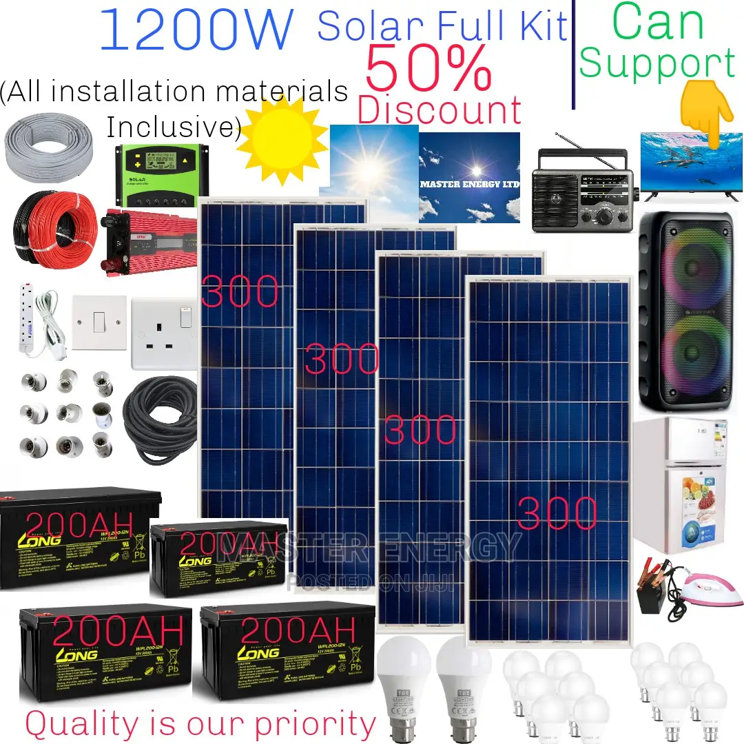 1200W and 800ah Solar System Full Kit