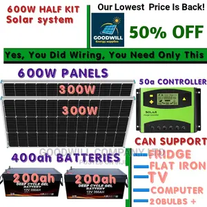 600w and 400ah Solar Kit (Half Kit)