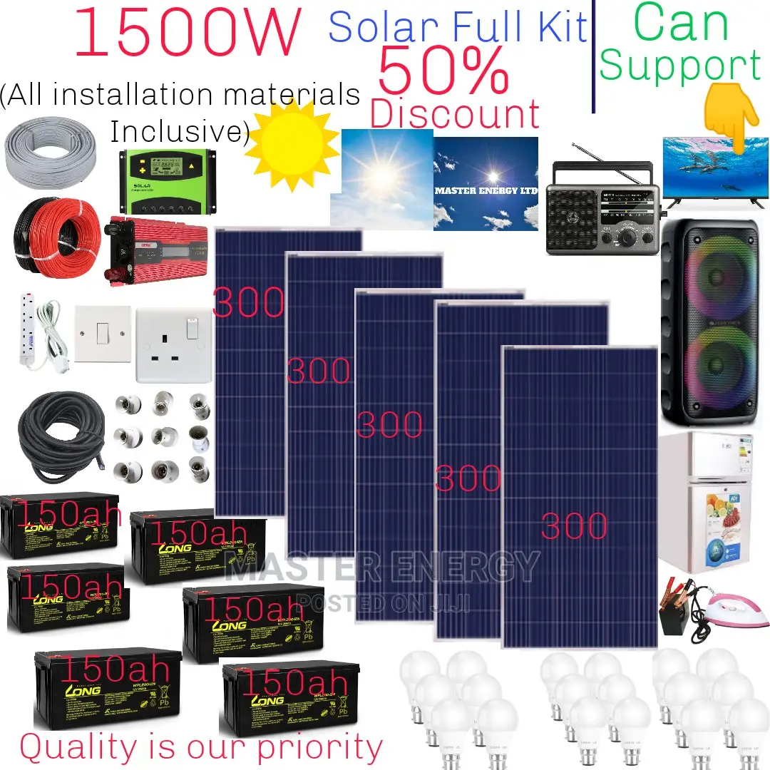 1500W and 900ah Solar System Full Kit