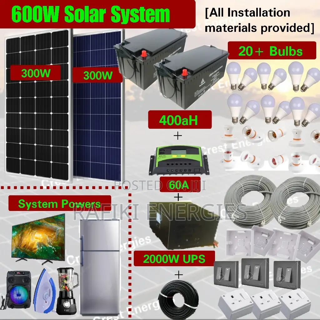 600W Solar System (400ah Battery)