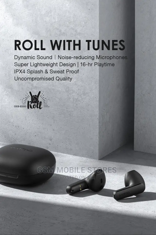 Oraimo Roll True Wireless Earbuds Roll With Tunes - Black