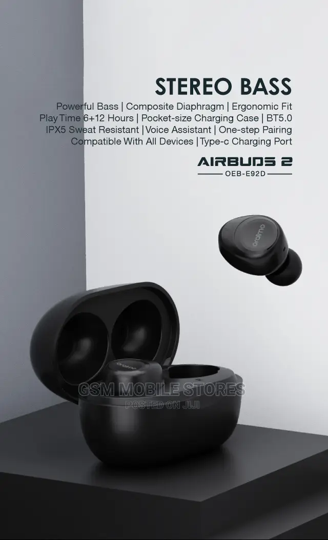 Oraimo Airbuds 2 Stereo Bass True Wireless In-Ear Earbuds