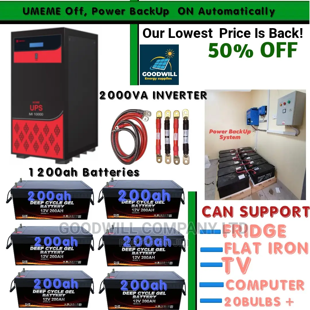 Power Backup System (1200ah Batteries 2000va Inverter)