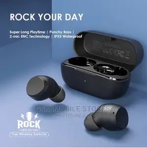 Oraimo Rock Stereo Super Bass True Wireless Earbuds - Black