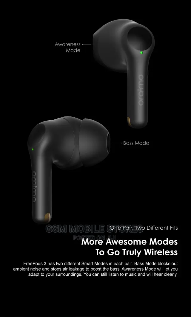 Oraimo Freepods 3 True Wireless Stereo Earbuds Black/White