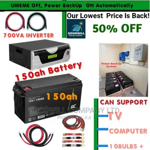 Power Backup System (150ah Battery and 700va Inverter)