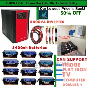 2400ah Batteries and 5000va Inverter Power Backup System