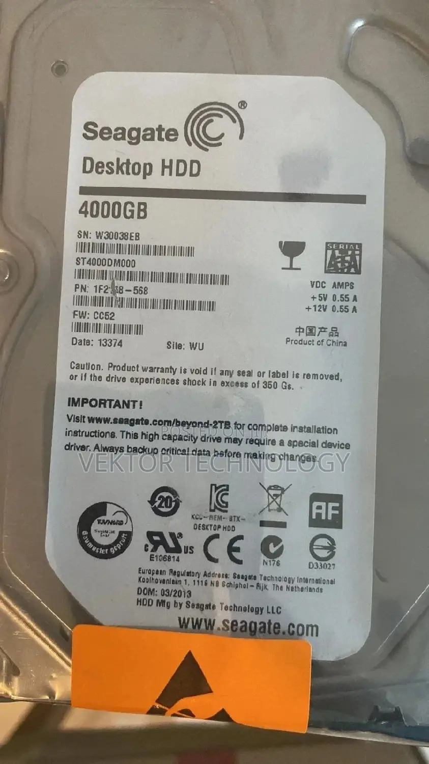 4tb Internal Desktop Hard Drive HDD -3.5 Sata 6gb/6