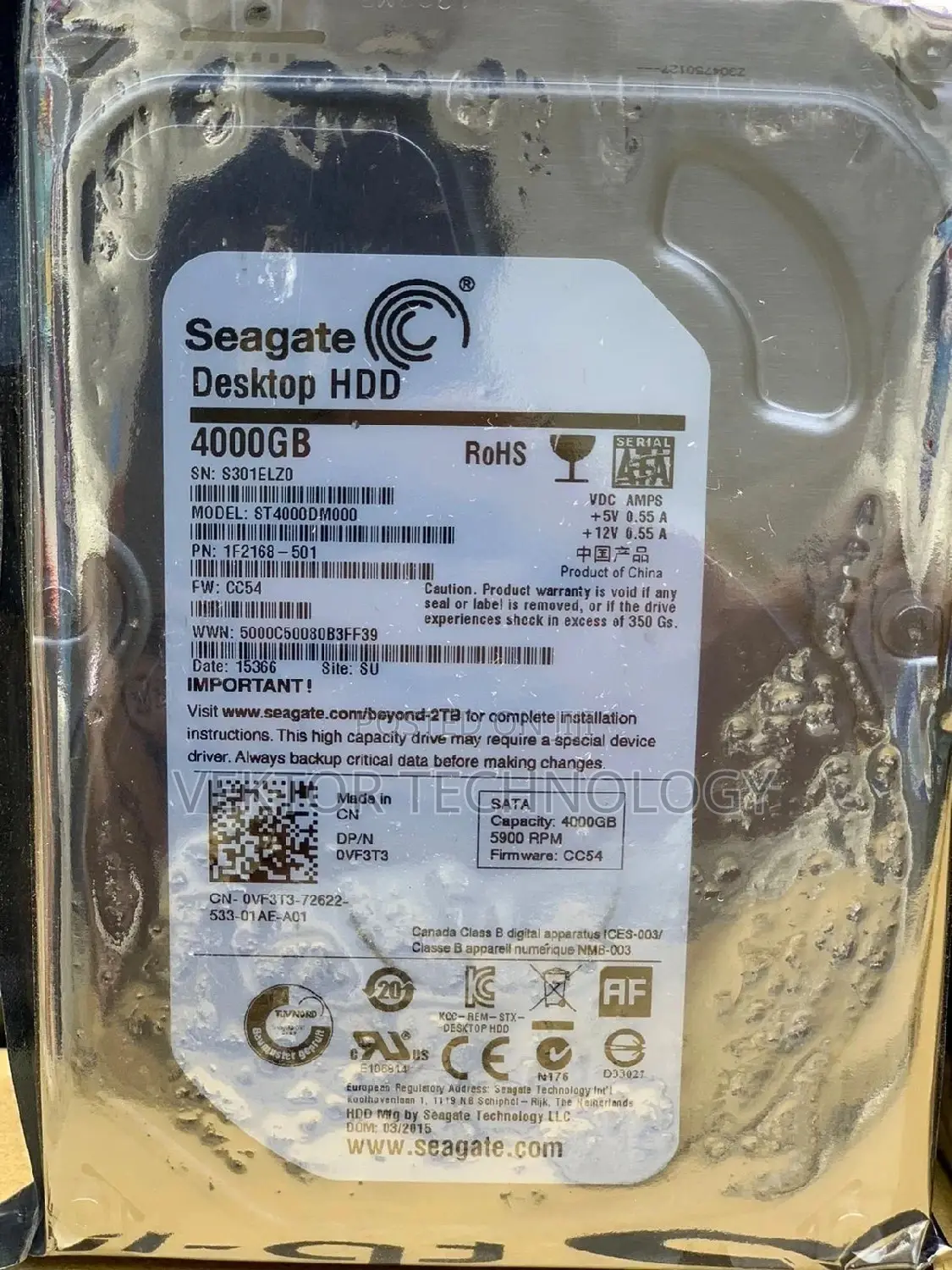 4tb Internal Desktop Hard Drive HDD -3.5 Sata 6gb/6