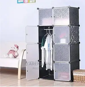 2 Colomn Portable Plastic Wardrobe