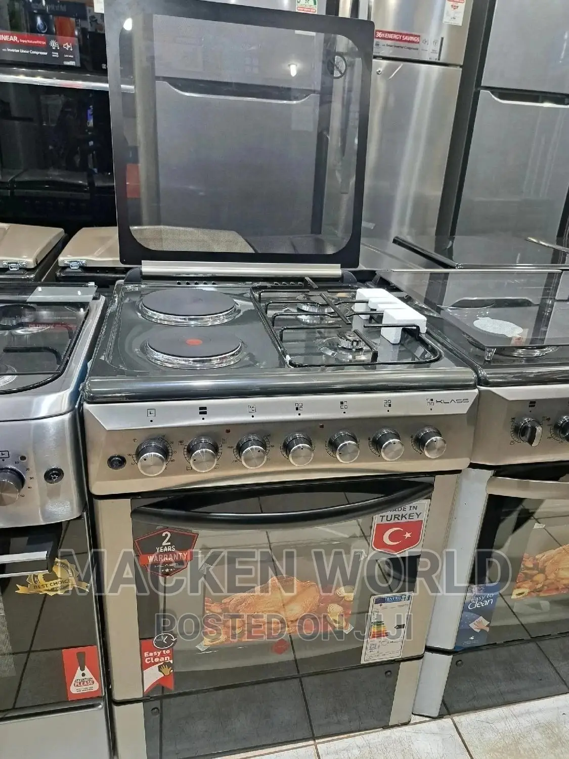 KLASS Cooker 60by60cm 2 Electric 2 Gas Burners