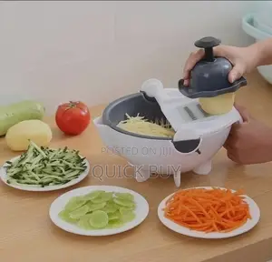White Vegetable Cutter With Drain Basket, for Home Kitchen