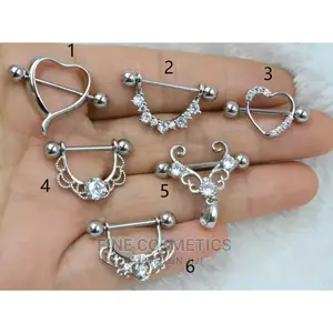 1pair Nipple Rings Titanium Nipple Piercings Barbell 14G