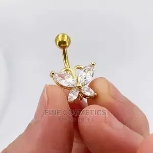 Butterfly Belly Button Ring Titaniun Navel Piercing Ring