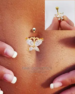 Butterfly Belly Button Ring Titaniun Navel Piercing Ring