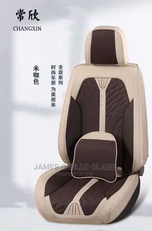 Cream and Coffee Brown Car Seat Covers