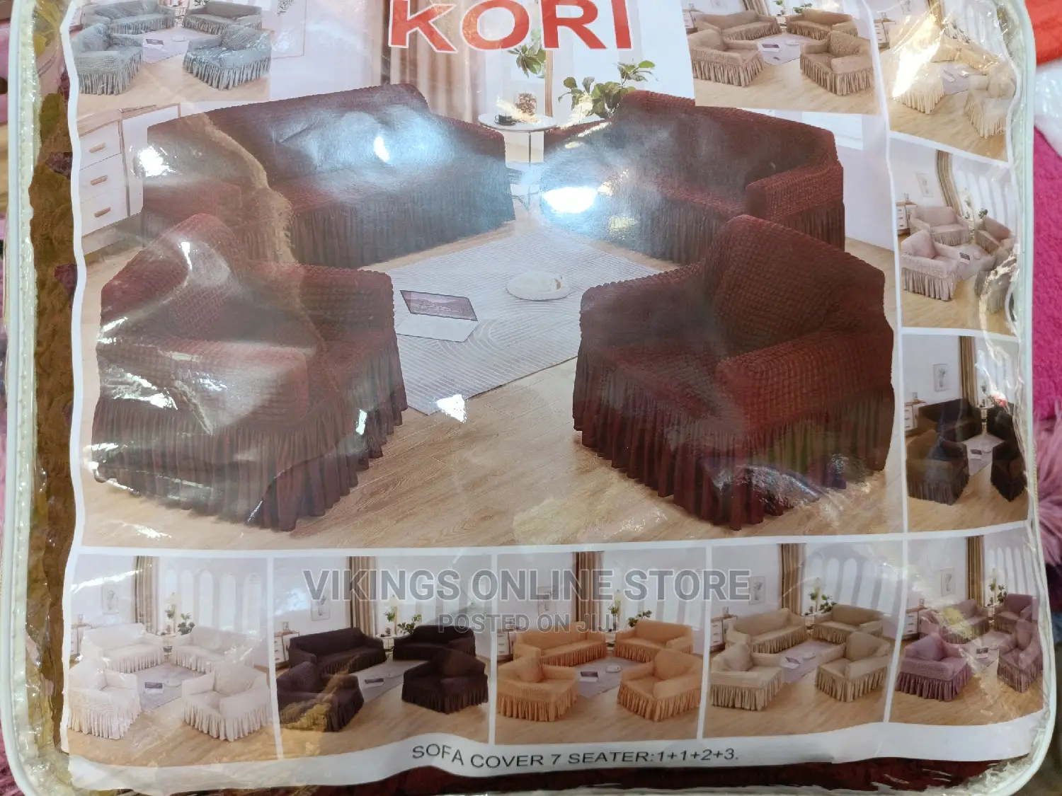 3:2:1:1 Seven Seater Maroon Sofa Covers