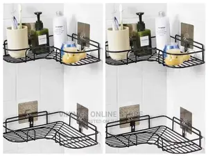 Kitchen Bathroom Corner Shelf Wall Mount Storage Rack