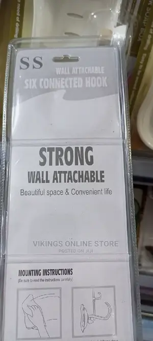Wall Attachable Towel Rack Connected Hook Bathroom Organizer
