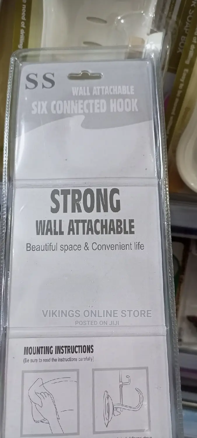 Wall Attachable Towel Rack Connected Hook Bathroom Organizer