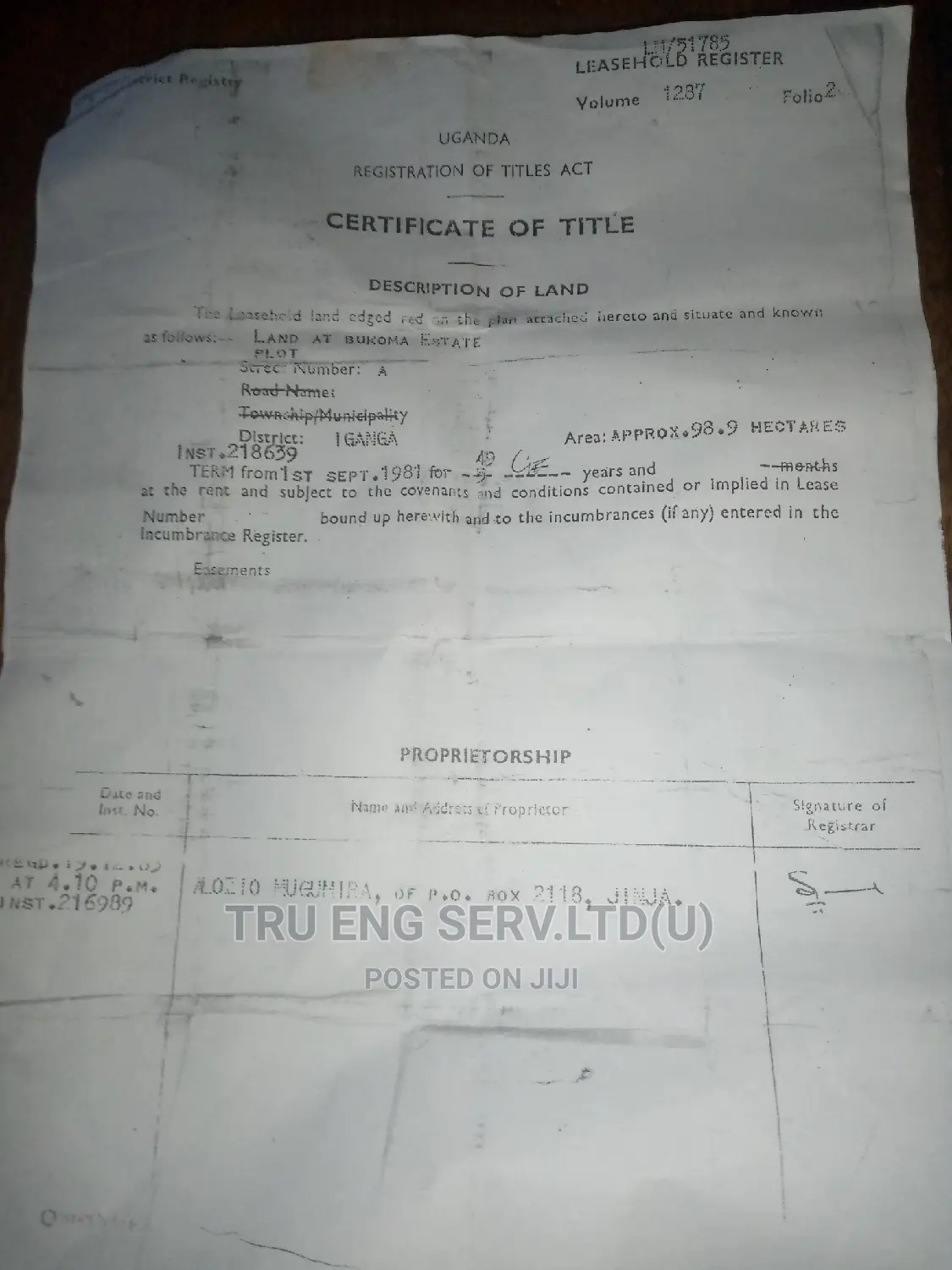 Land Surveying,Title Processing and Title Transfers