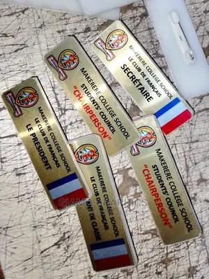 Gold and White Tags