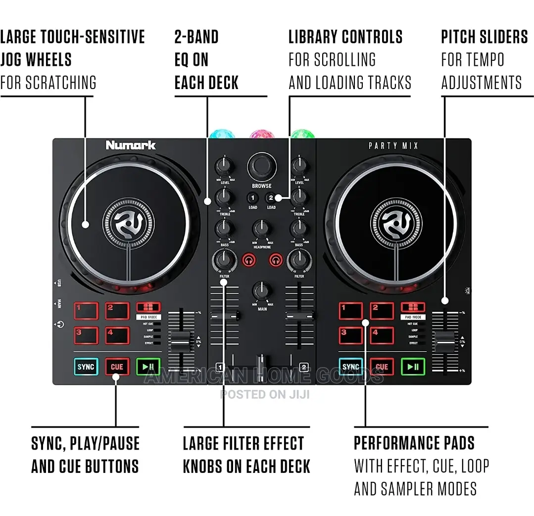 Numark Party Mix II, DJ Controller With Built-in Light Show.