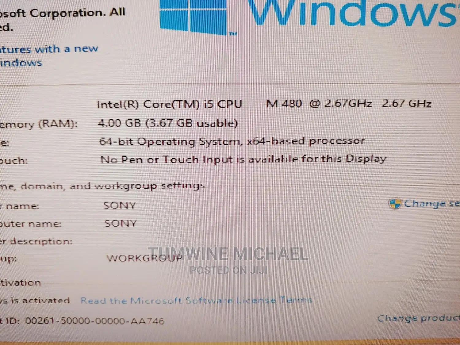 Desktop Computer 4GB Intel Core I5 HDD 500GB