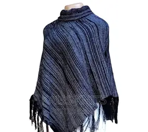 Women's Shawl Poncho Black