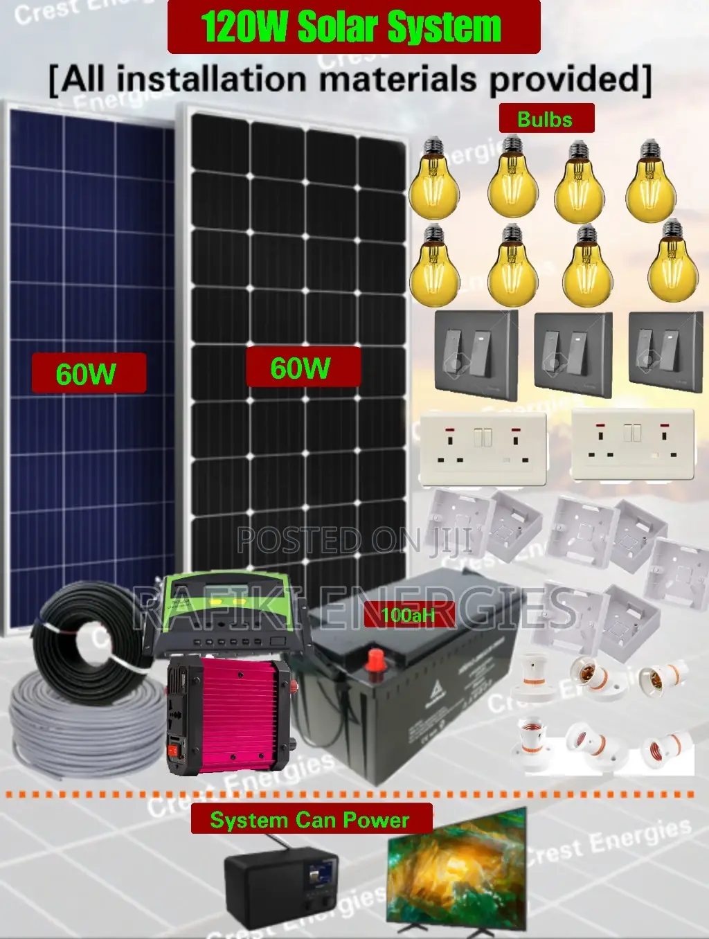 120W Solar System / Full Kit