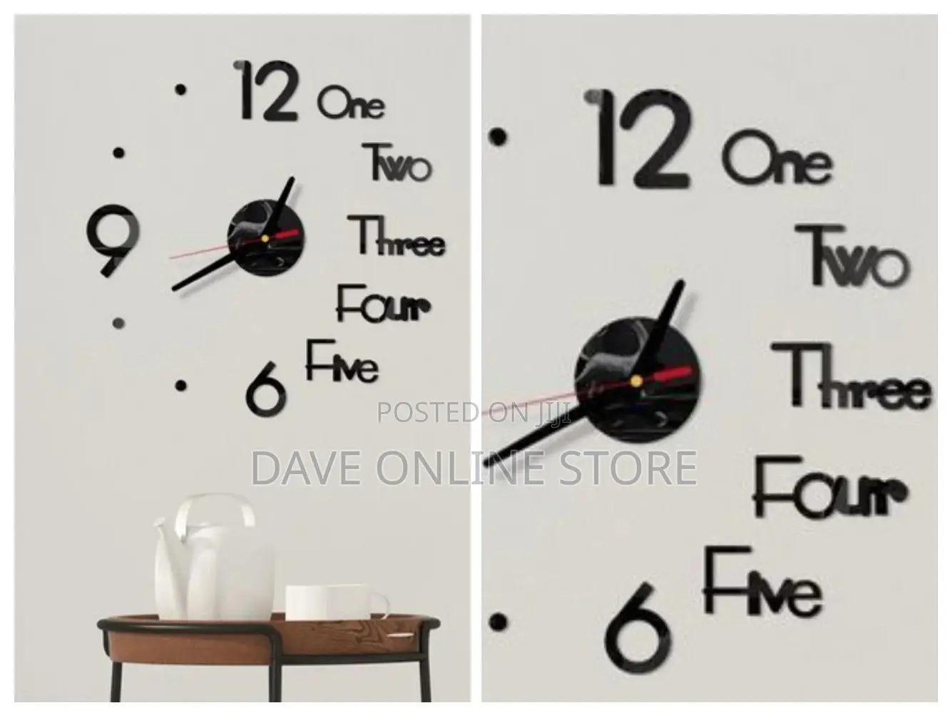 3D Wall Clock Mirror Wall Stickers