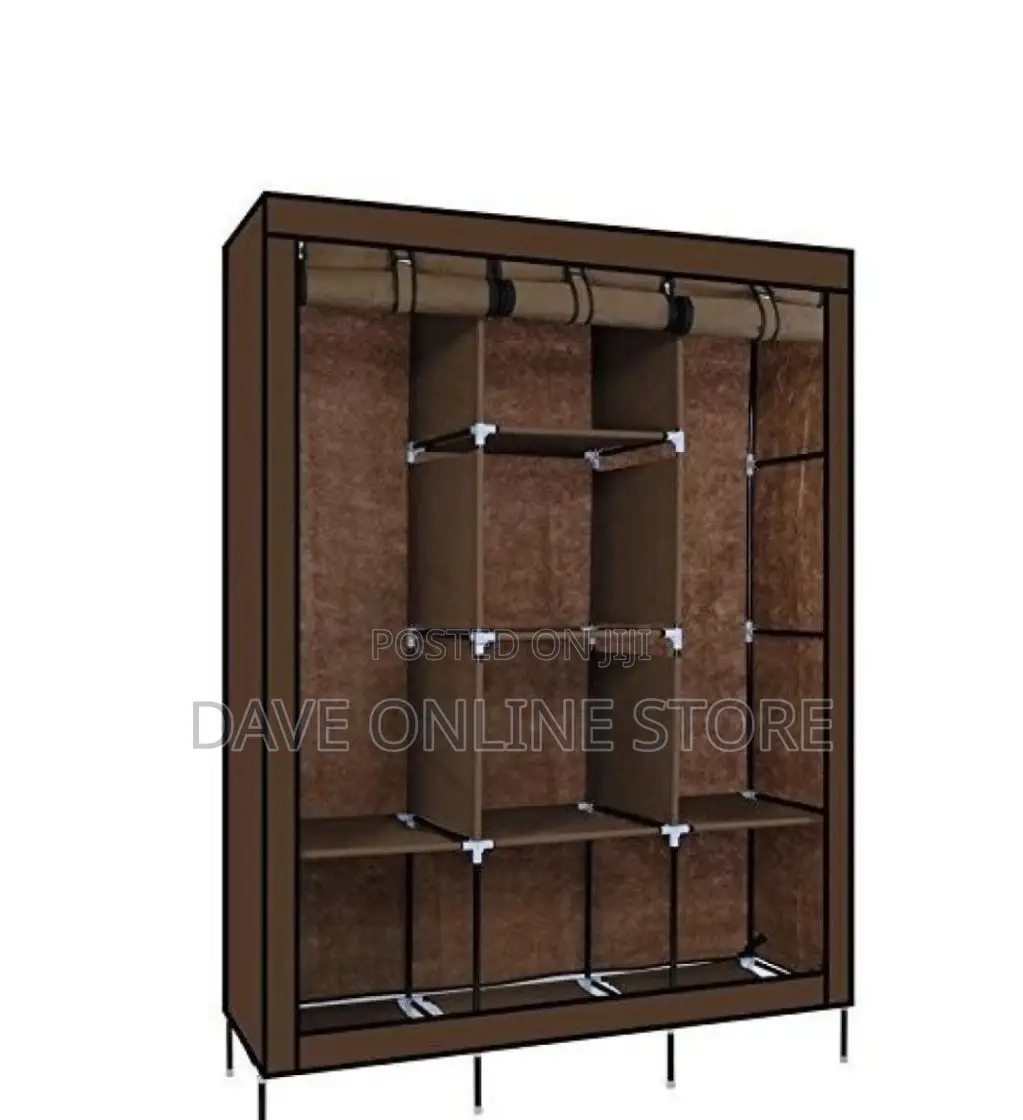 3 Column Steel Frame Cloth Wardrobe