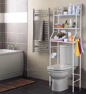 Bathroom Over Toilet Storage Rack Organizer-White