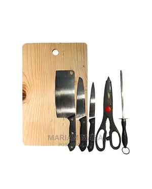 Chopping Board With a Set of Knives