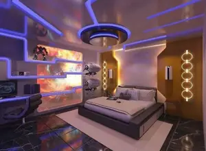 Gypsum Futuristic and Clean Ceiling and Wall Design