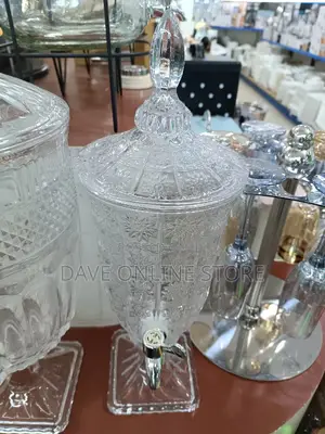 3L Elegant Juice Beverage Glass Jar Dispenser.
