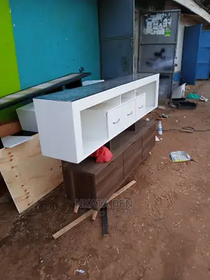 White Glassed Tv Stand 6feet Long