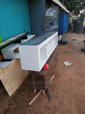 White Glassed Tv Stand 6feet Long