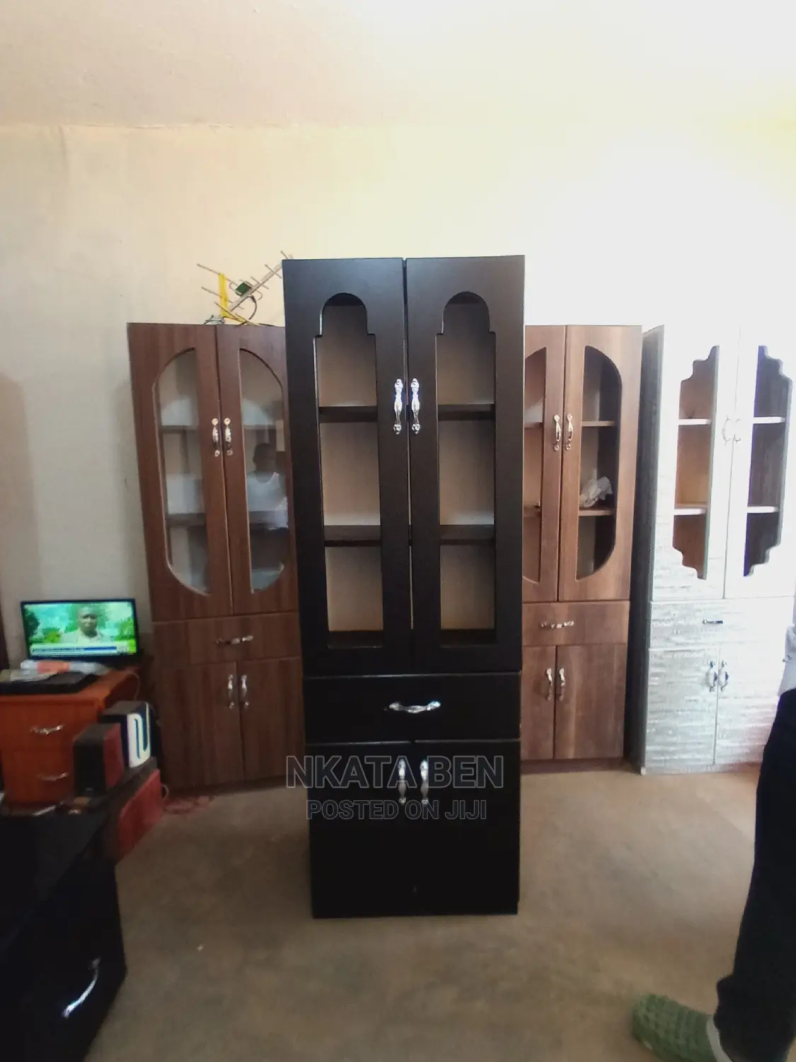 2*6 Feet Simple Side Board Black