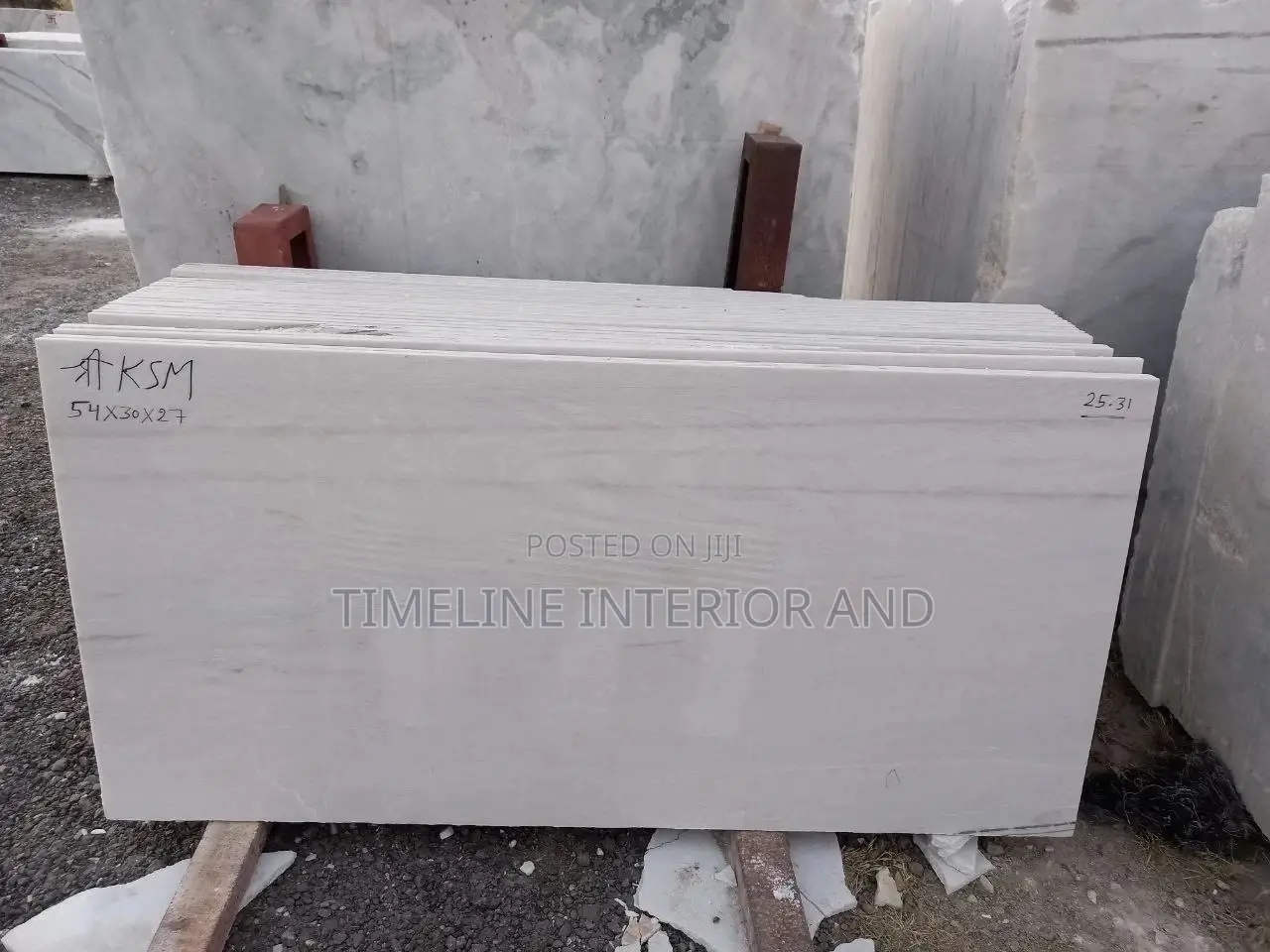 White Strip Granite and Marble.
