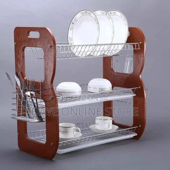 3 Layer Wooden Kitchen Dish Rack