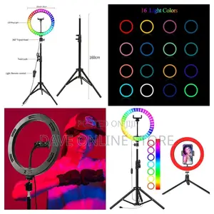 26cm Colorful RGB Ring Light With Stand Phone Tripod