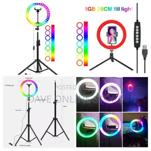 Rainbow Ringlight With Phone Clip for Vlogging Video Youtube