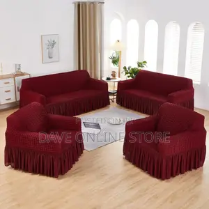 3:2:1 Maroon Elastic Sofa Covers