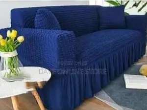 3-2-1 Blue Stretch Sofa Covers.