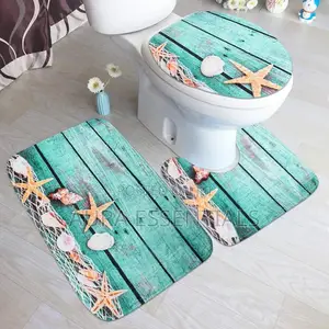 3pcs Bathroom Toilet Mats, Bathtub Mats