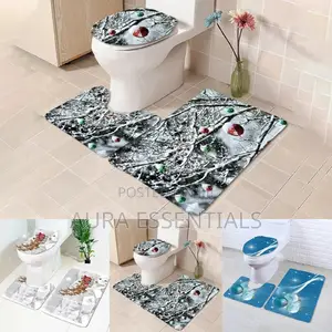 3pcs Bathroom Toilet Mats, Bathtub Mats