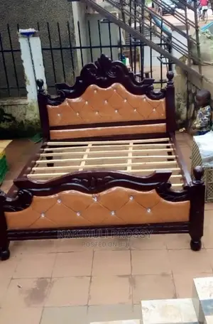 Brown Leather Bed 5*6