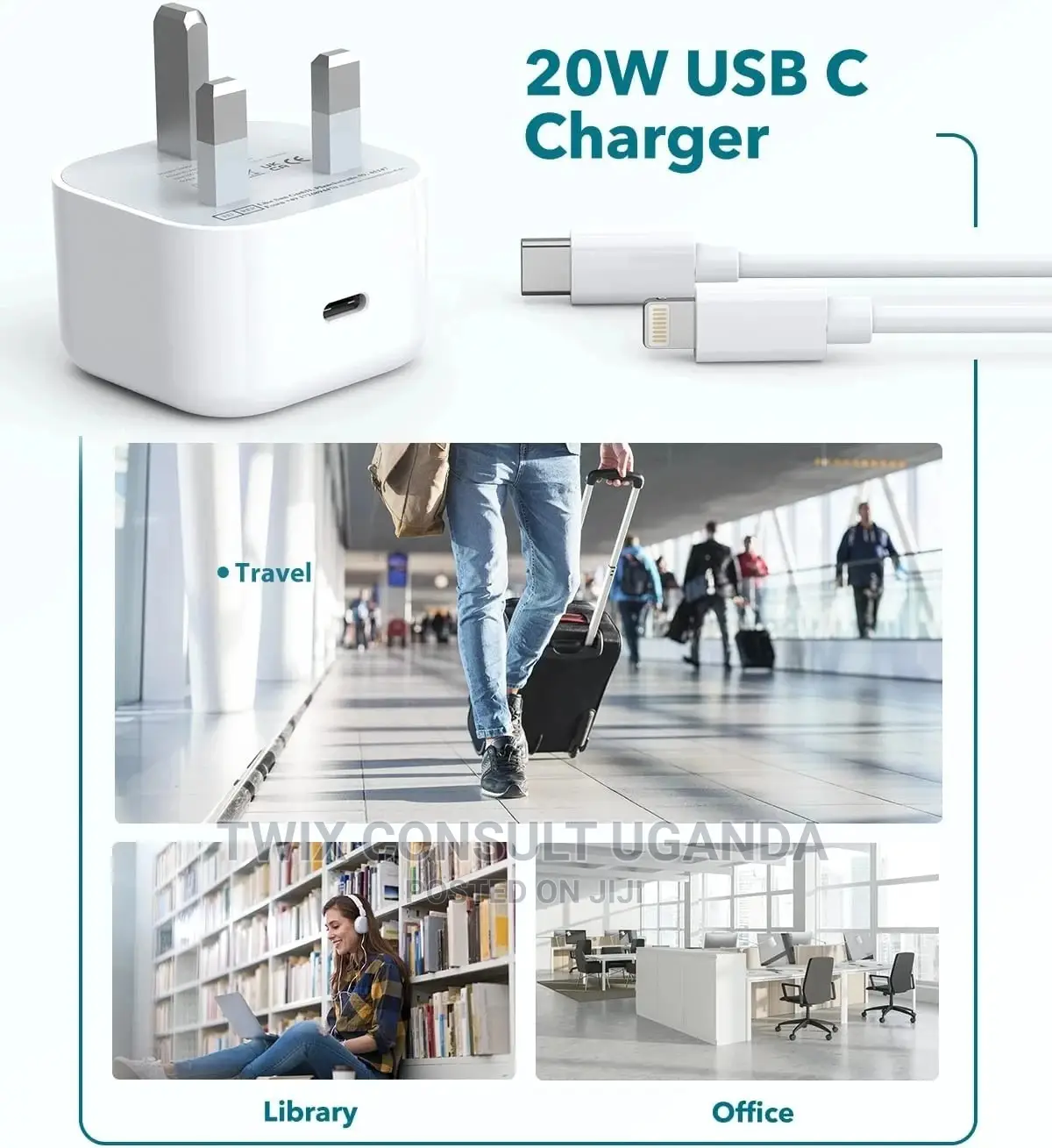 20W iPhone Fast Charger Plug USB C Charger Power Adapter Wit