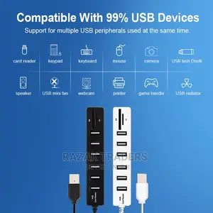 2.0 HUB 6 Port 90cm)USB Hub 3/6 Port Expander Adapter